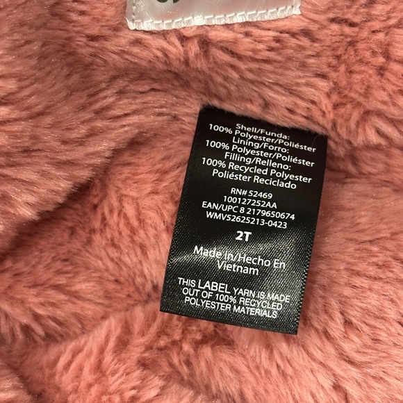 Swiss Tech Kids Toddler Girls Puffer Jacket Winter Coat Hooded Pink Green 2T - Picture 8 of 8